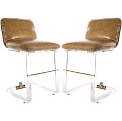 Pair of Lion In Frost Bar Stools