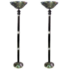 Pair Atelier Petitot  French Art Deco Torchieres