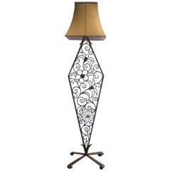 American Art Deco Wrought Iron Floor Lamp