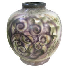 Austrian Art Deco Geometric Swirls KERAMOS Vase