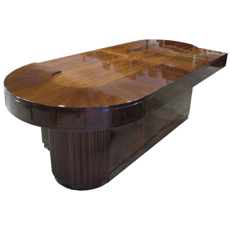 American Art Deco Mahogany Bootlegger's Desk with Hidden Bar