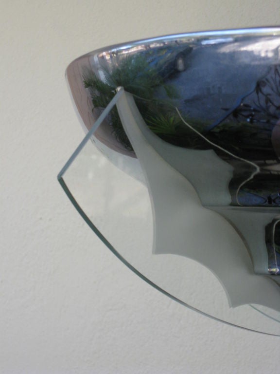 French Art Deco Torchiere with Glass Wings by Atelier Petitot