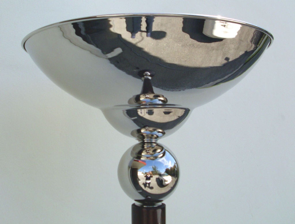 French Art Deco Torchiere with Ball