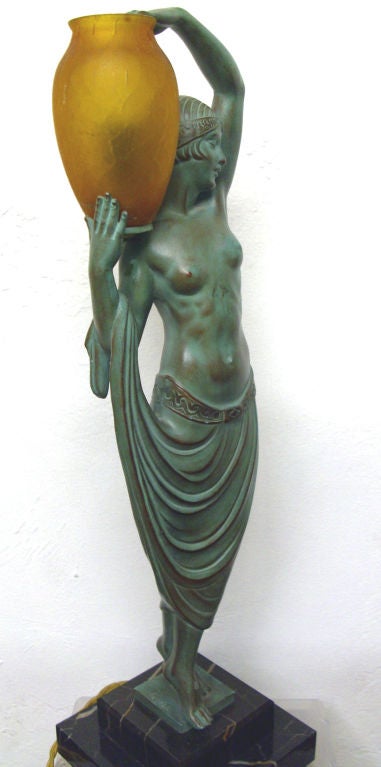 French Art Deco Figural Statue by Pierre Le Faguays In Excellent Condition For Sale In Coral Gables, FL