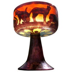 Charles Schneider French Art Deco Coupe CHATS Le Verre Francais