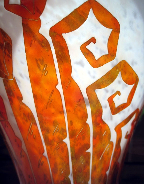 Schneider French Art Deco Vase FOUGERES Le Verre Francais In Excellent Condition In Coral Gables, FL
