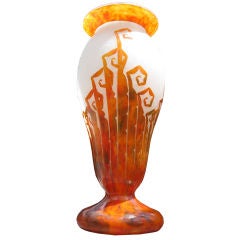 Schneider French Art Deco Vase FOUGERES Le Verre Francais