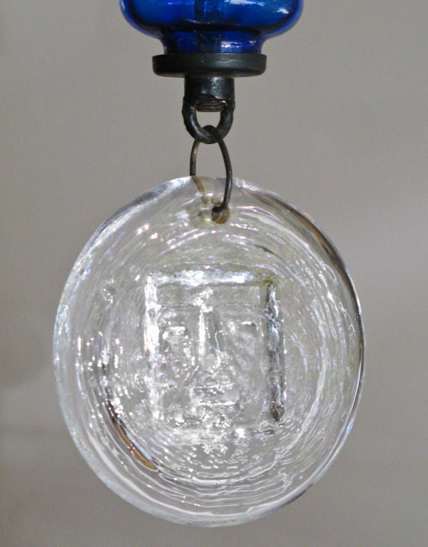 Crystal Erik Hoglund 6-arm chandelier, electrified, wrought iron frame.