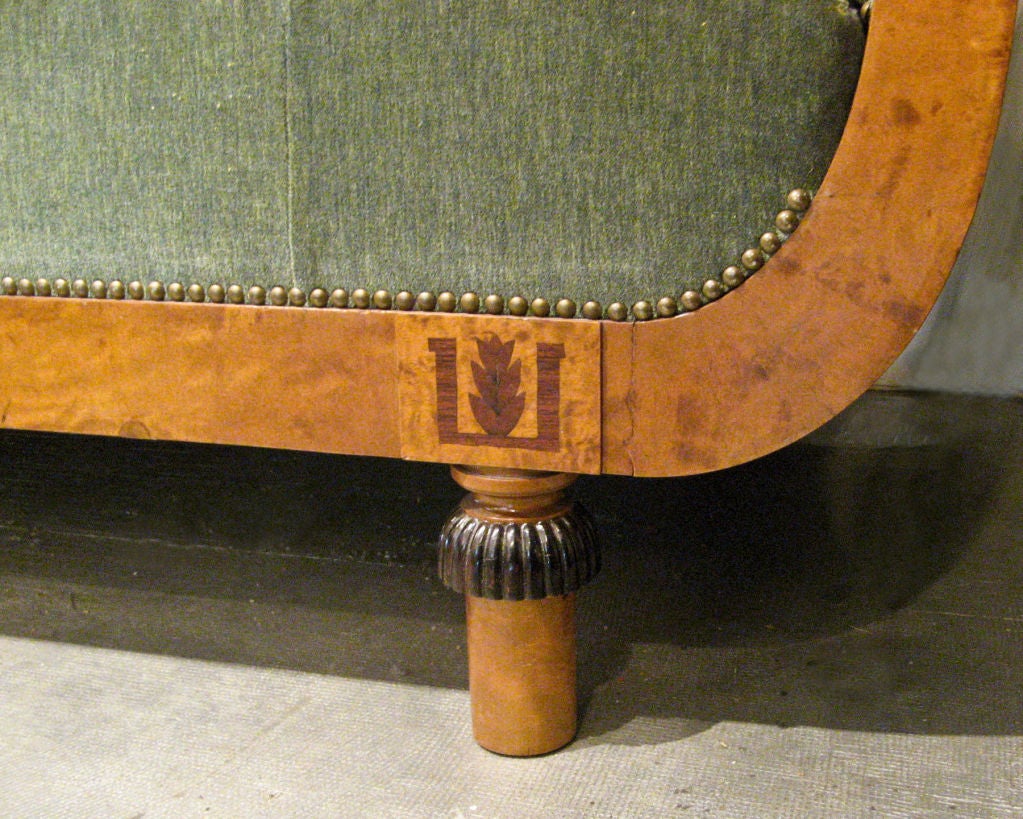20th Century Swedish Art Deco birch upholstered sofa Axel Einar Hjorth