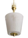 Vintage Swedish Art Deco etched glass lantern, beautiful brass details