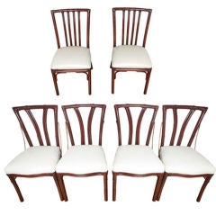 6 McGuire Bamboo Dining Chairs