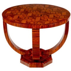 French Art Deco Marquetry Top Side Table