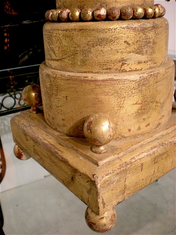 Pair of 19th C Gilt Iron Gate Posts