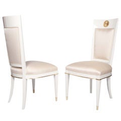 Set of 4 Italian Lacquered Side Chairs by Albano Vintage Set of 4 Italian Lacquered Side Chairs by Albano