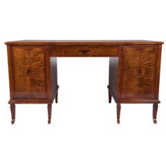 Swedish Art Deco Exotic Wood Inlay Desk by Anders Lundberg 10