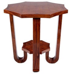 Vintage French 1940's Marquetry Top Side Table by G.P Paris
