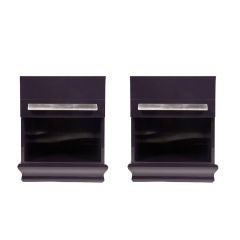 Pair of Art Deco Deep Violet Lacquer Nightstands