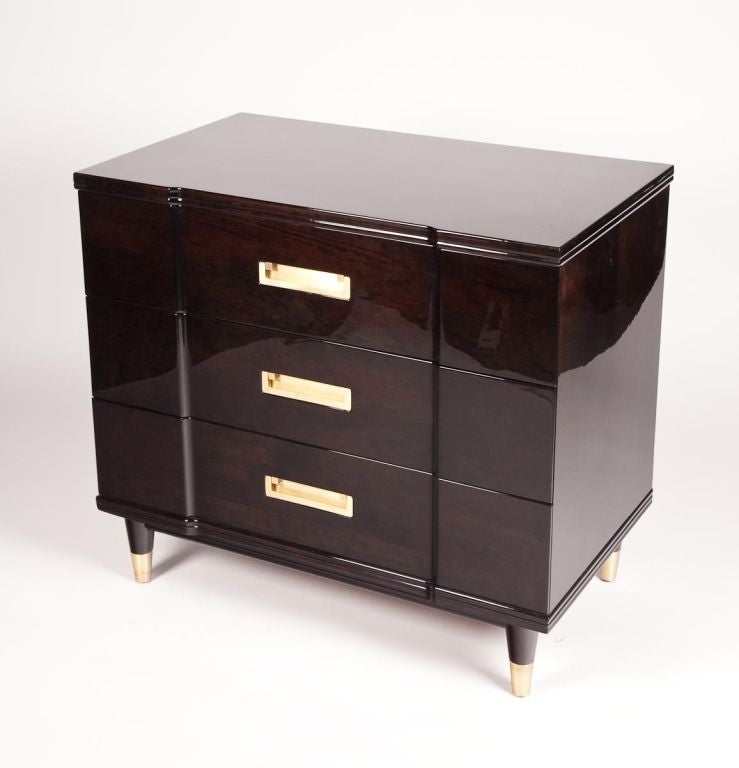 John Widdicomb Ebonized Walnut 3 Drawer Chest