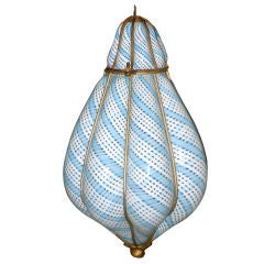 Vintage Murano  Blue and White Teardrop Ceiling Fixture