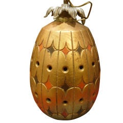 Gilt Pottery Hanging Light , Moroccan Style