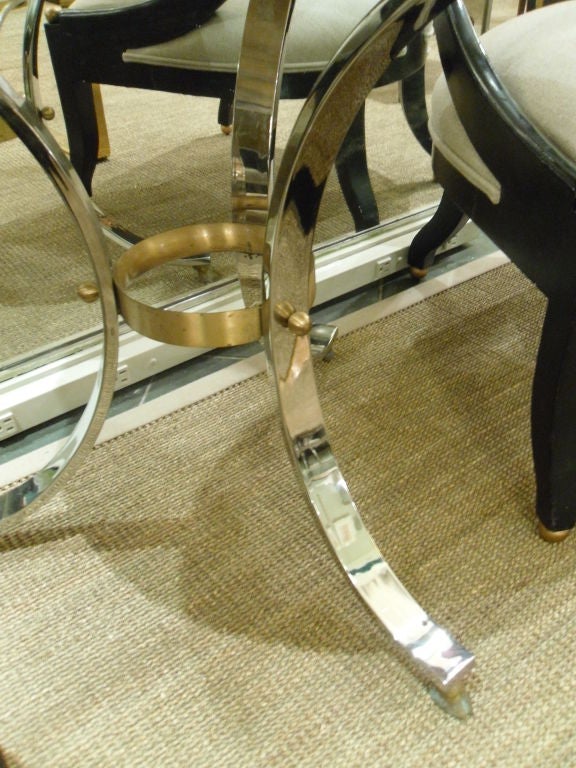 Directoire Style Marble and Chrome Gueridon Side Table