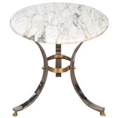 Directoire Style Marble and Chrome Gueridon Side Table