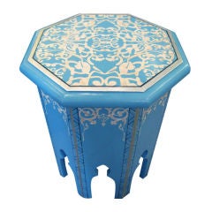 Moroccan Side Table with Hand Painted and Gilt Detail
