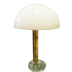 Lucite Dome and Brass Table Lamp