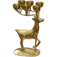 Vintage Brass Reindeer Candleholder