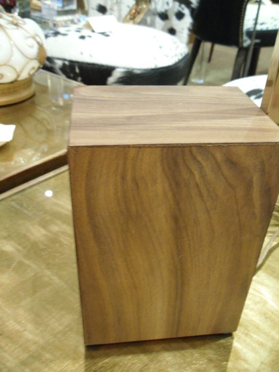 Brass and Wood Arc  Desk Lamp 2