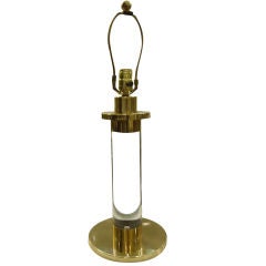 Frederick Cooper Lucite and Brass Single Lamp Frederick Cooper Lucite and Brass Single Lamp