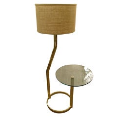 Standing Lamp / Table,   Brass and  Glass