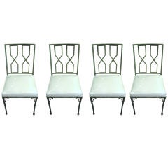 Set of Four Tole Bamboo Dining Chairs