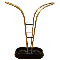 Brass Umbrella Stand, Style of Carl Aubock
