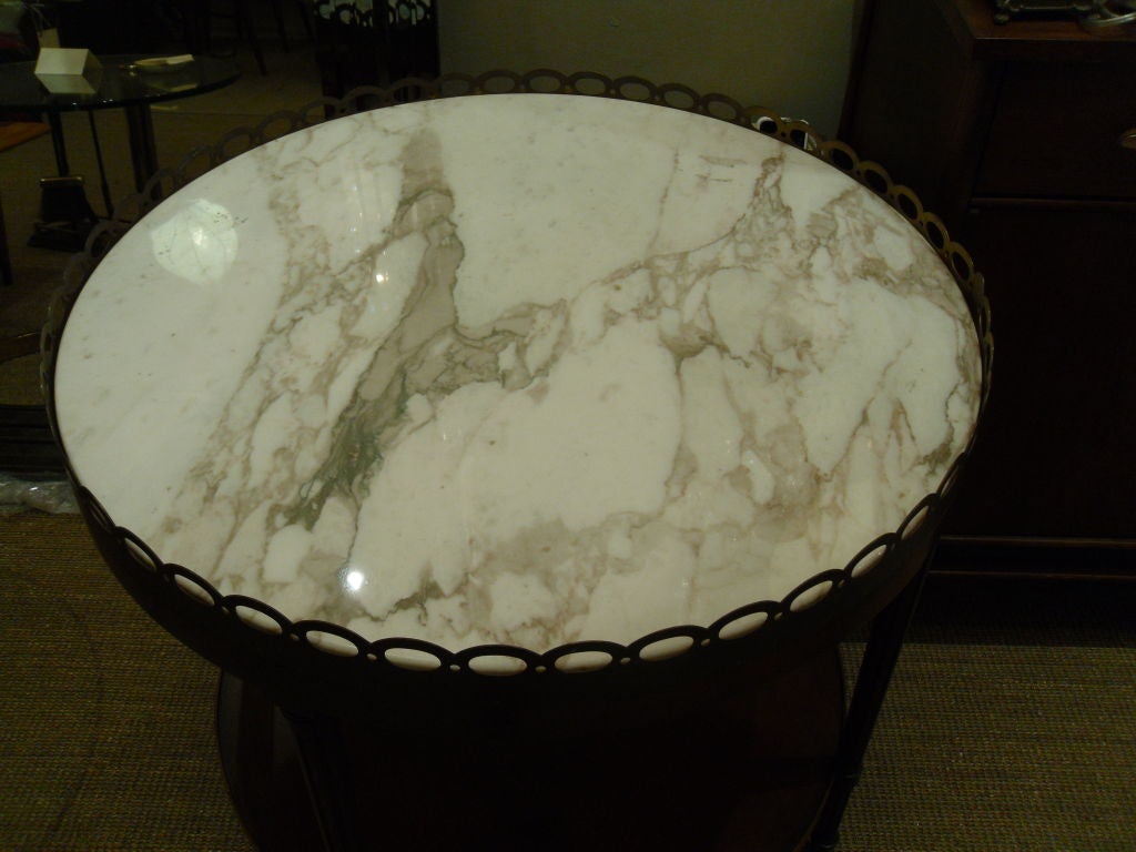 Marble Top Round Side Table in the style of Jansen