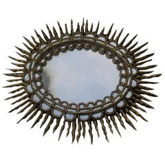 Carved Oval Sunburst Mirror Carved Oval Sunburst Mirror