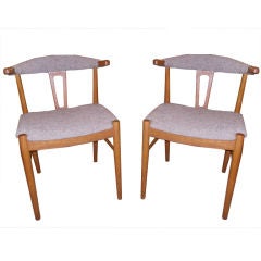 Pair of Oak Wishbone Occasional/Desk Chairs