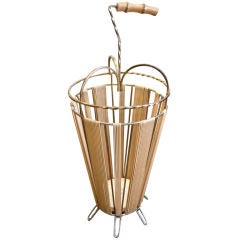 Bamboo and Brass Umbrella Stand