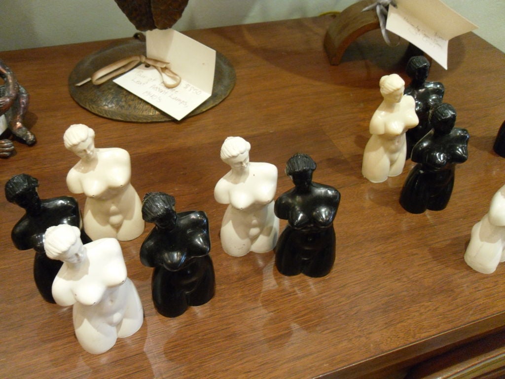 20th Century Deco Salt and Pepper Shaker Sets, Figural Nude Women