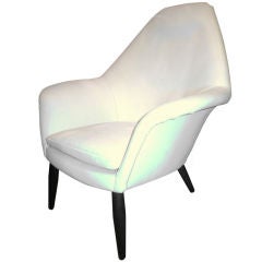 White Leather Modern Arm Chair