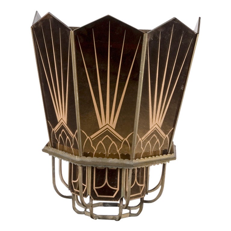 Monumental Art Deco Mirrored Wall Sconces