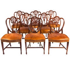 Set of 8 Mahogany Hepplewhite Style Dining Chairs