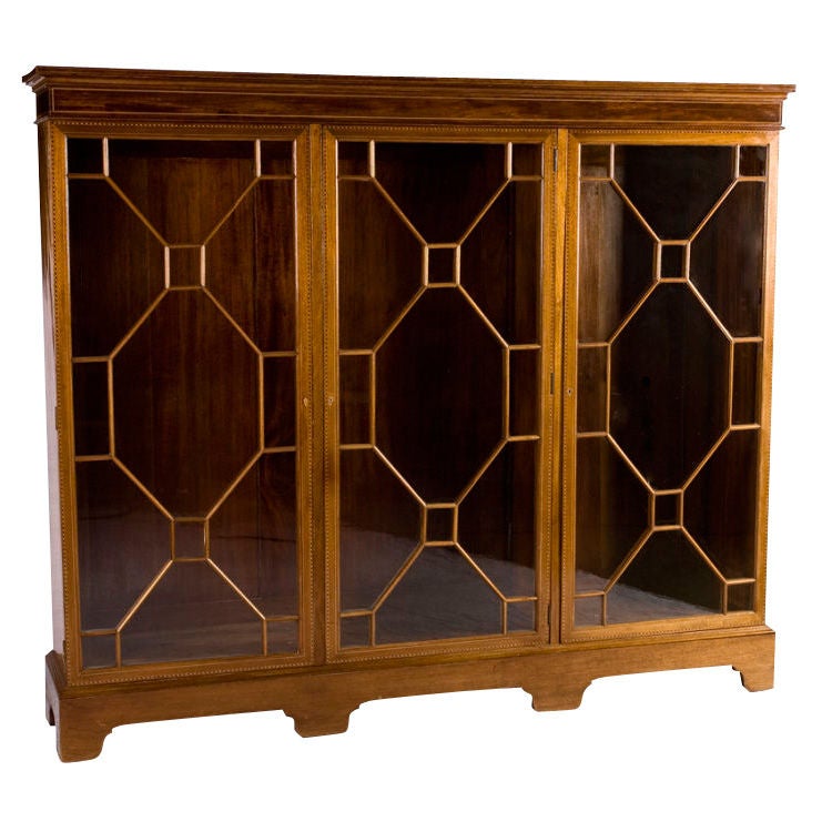 Chippendale Glass Fronted Bookcase For Sale at 1stdibs