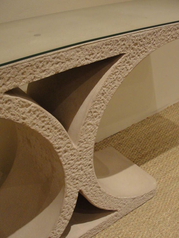 American A Karl Springer Cast Stone Console from JMF Series