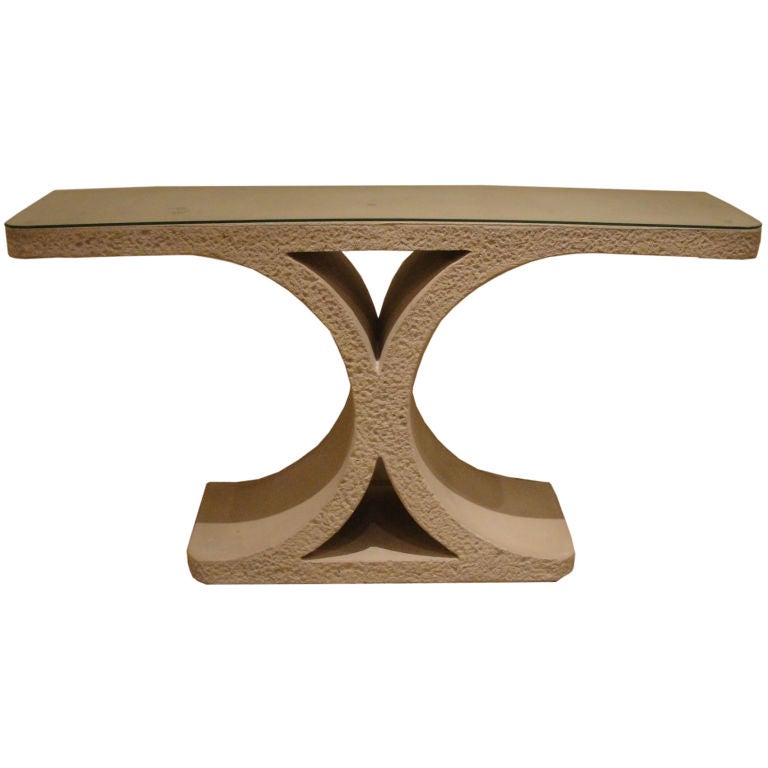 A Karl Springer Cast Stone Console from JMF Series