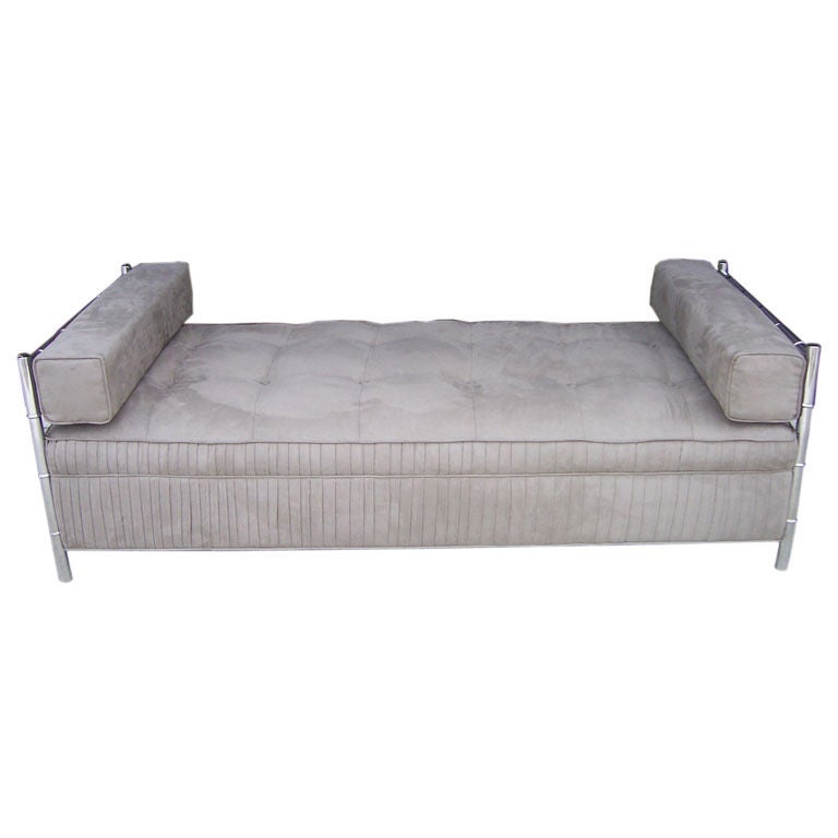 A Faux Bamboo Chrome Frame Daybed at 1stDibs