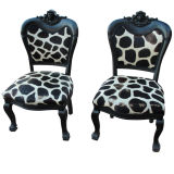 Pair of Portuguese Victorian Style Low Chairs