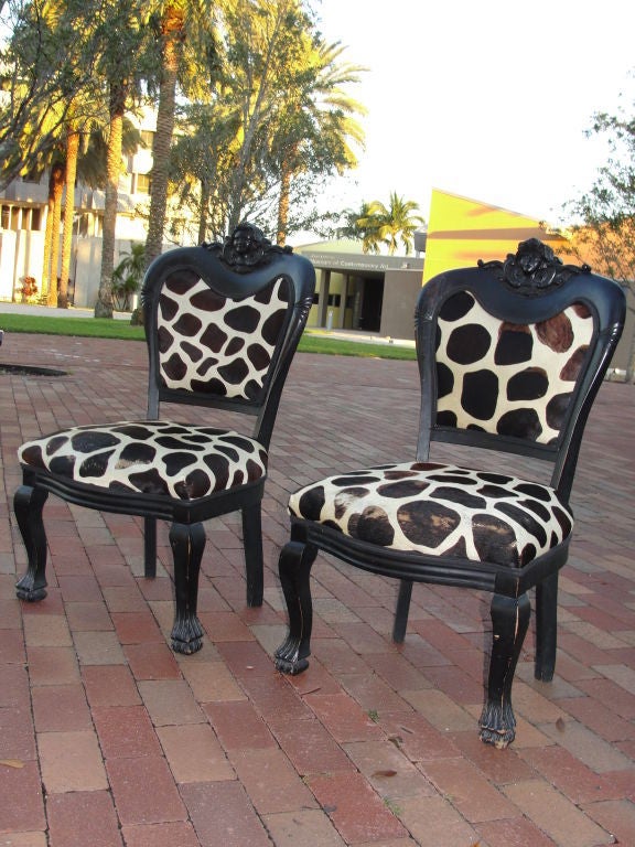 Pair of Portuguese Victorian Style Low Chairs