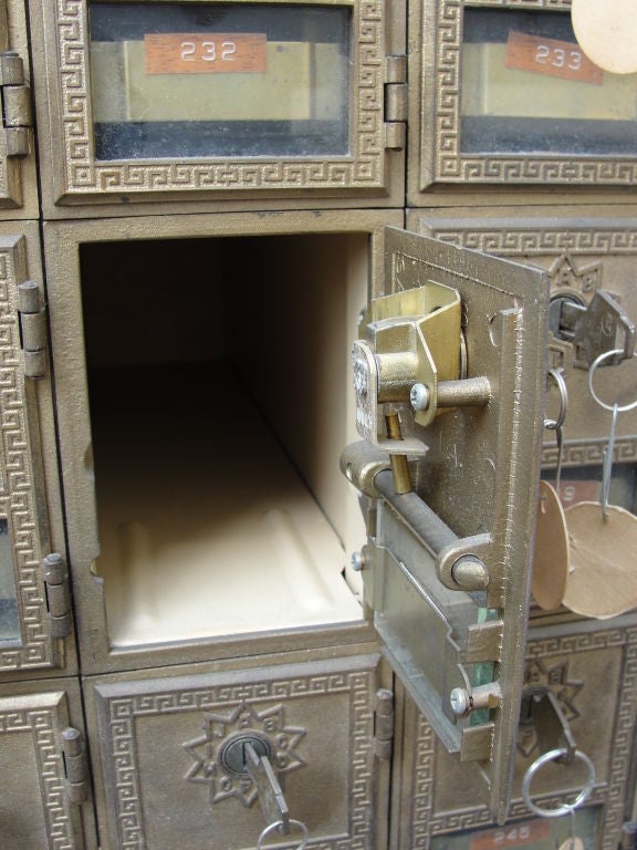 A Pair of Salvaged Antique Postal Box Side Tables 2