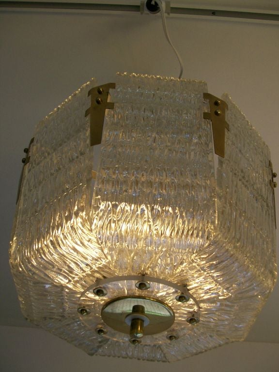 Mid-20th Century Beautiful Orrefors Hand-blown Glass Chandelier